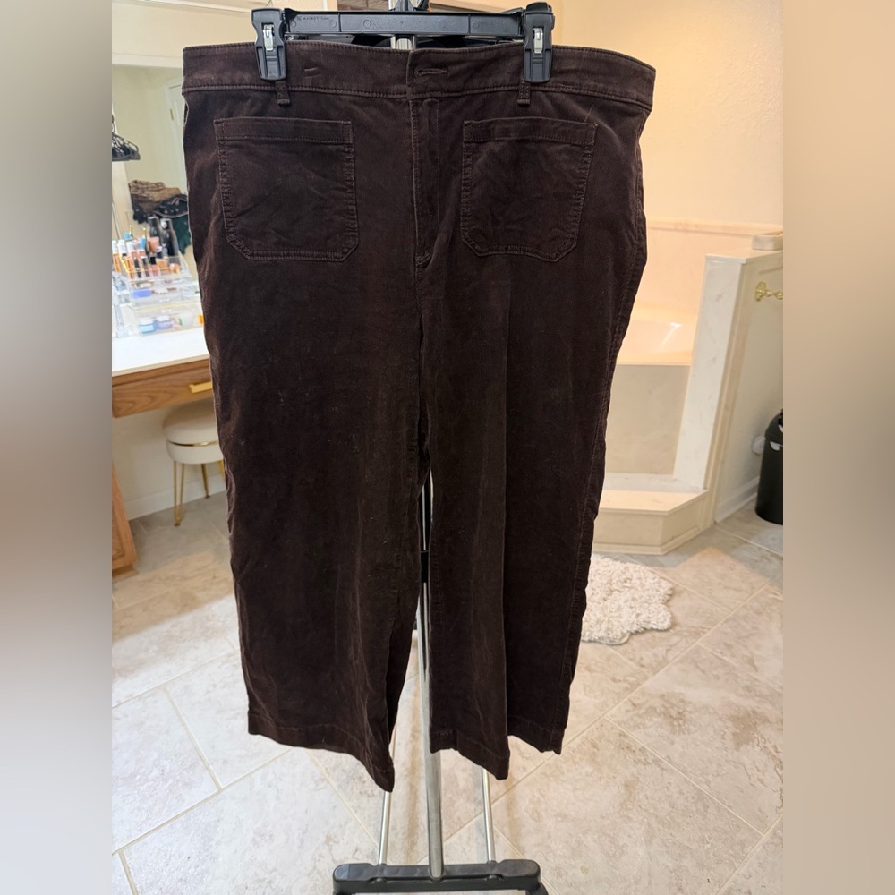 Women’s Loft Brown Corduroy Pants 18 Petite